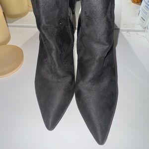 Black faux suede bootie